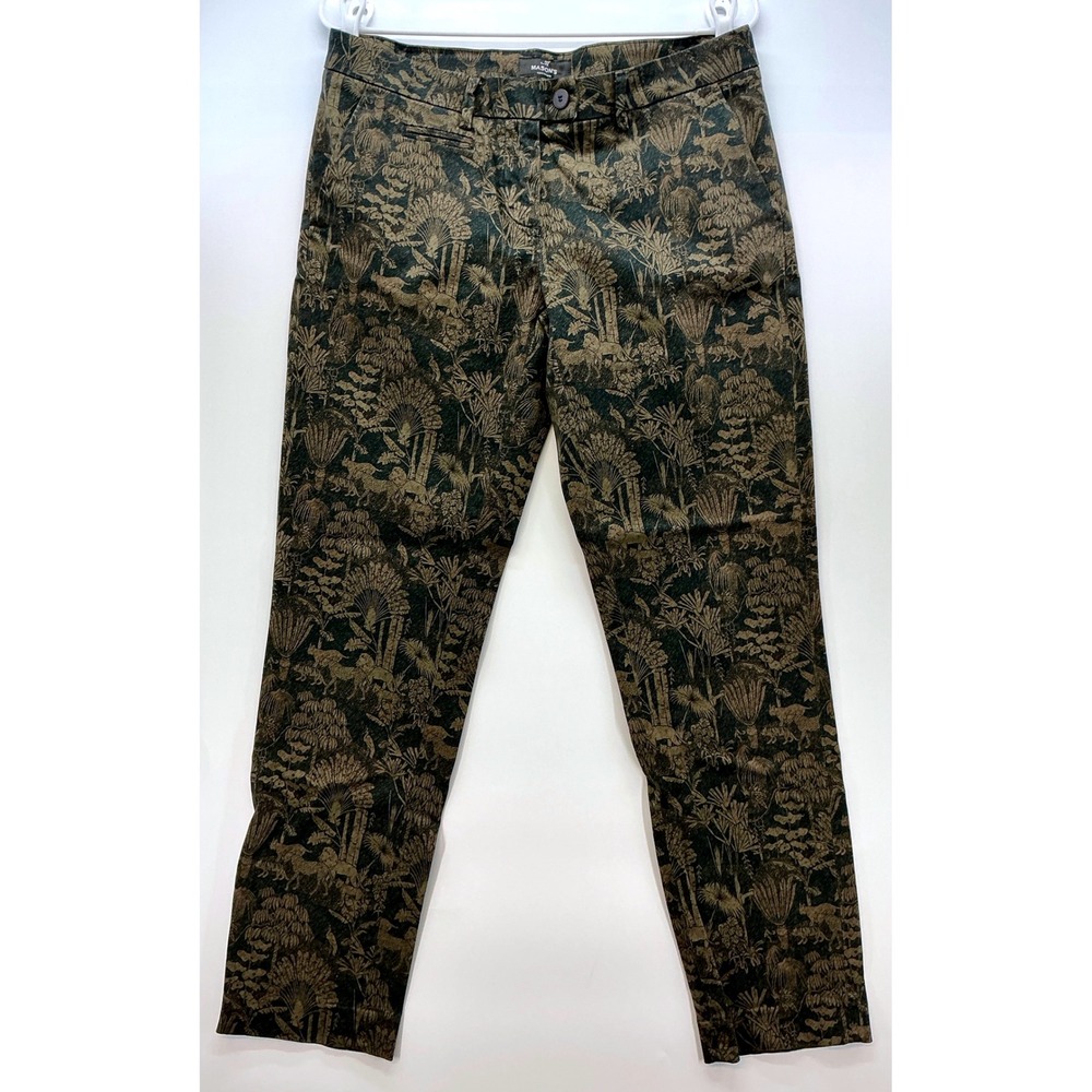 Masons New York Slim Jacquard Brocade Jungle Animal‎ Print Pants Safari Italian